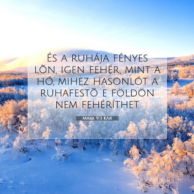 Picture 07 - Márk 9:3 KAR - És a ruhája fényes lõn, igen fehér, mint a - Bible Verse Picture