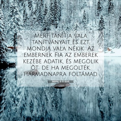 Picture 07 - Márk 9:31 KAR - Mert tanítja vala tanítványait, és ezt mondja - Bible Verse Picture