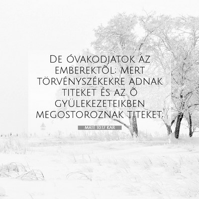 Picture 07 - Máté 10:17 KAR - De óvakodjatok az emberektõl; mert - Bible Verse Picture