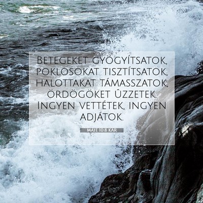 Picture 07 - Máté 10:8 KAR - Betegeket gyógyítsatok, poklosokat - Bible Verse Picture