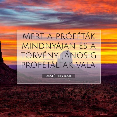 Picture 07 - Máté 11:13 KAR - Mert a próféták mindnyájan és a törvény - Bible Verse Picture