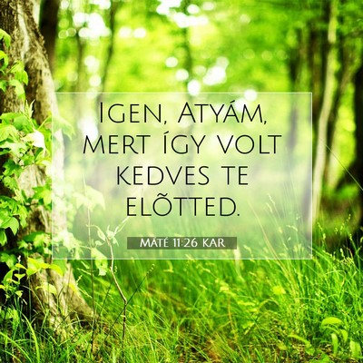 Picture 07 - Máté 11:26 KAR - Igen, Atyám, mert így volt kedves te - Bible Verse Picture