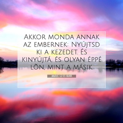 Picture 07 - Máté 12:13 KAR - Akkor monda annak az embernek: Nyújtsd ki a - Bible Verse Picture