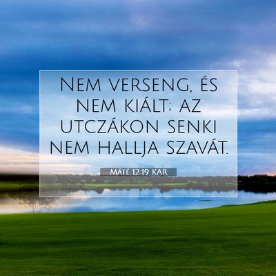 Picture 07 - Máté 12:19 KAR - Nem verseng, és nem kiált; az utczákon senki - Bible Verse Picture