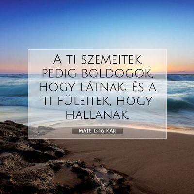 Picture 07 - Máté 13:16 KAR - A ti szemeitek pedig boldogok, hogy látnak; és - Bible Verse Picture