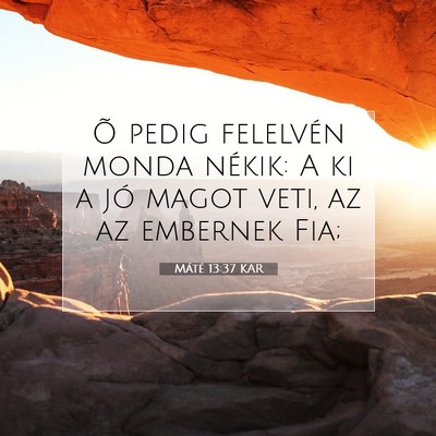 Picture 07 - Máté 13:37 KAR - Õ pedig felelvén monda nékik: A ki a jó magot - Bible Verse Picture