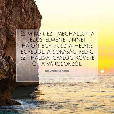 Picture 07 - Máté 14:13 KAR - És mikor ezt meghallotta Jézus, elméne onnét - Bible Verse Picture