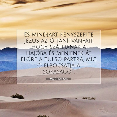 Picture 07 - Máté 14:22 KAR - És mindjárt kényszeríté Jézus az õ - Bible Verse Picture