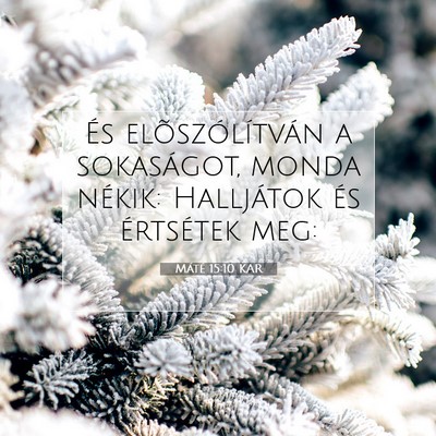 Picture 07 - Máté 15:10 KAR - És elõszólítván a sokaságot, monda nékik: - Bible Verse Picture