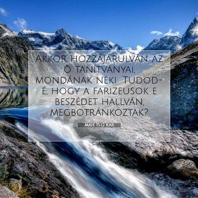 Picture 07 - Máté 15:12 KAR - Akkor hozzájárulván az õ tanítványai, - Bible Verse Picture