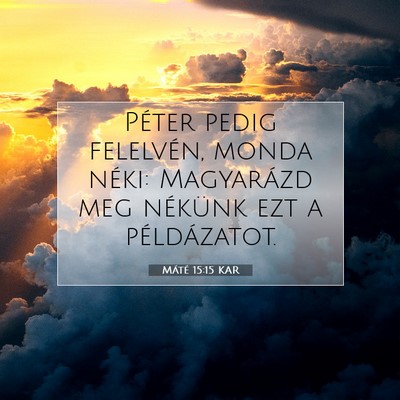 Picture 07 - Máté 15:15 KAR - Péter pedig felelvén, monda néki: Magyarázd - Bible Verse Picture