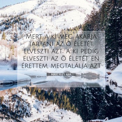 Picture 07 - Máté 16:25 KAR - Mert a ki meg akarja tartani az õ életét, - Bible Verse Picture