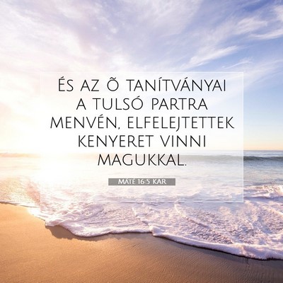 Picture 07 - Máté 16:5 KAR - És az õ tanítványai a tulsó partra menvén, - Bible Verse Picture