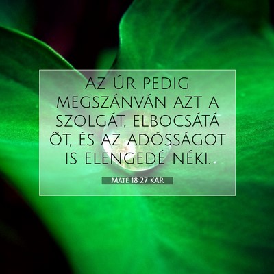 Picture 07 - Máté 18:27 KAR - Az úr pedig megszánván azt a szolgát, - Bible Verse Picture