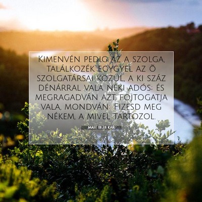 Picture 07 - Máté 18:28 KAR - Kimenvén pedig az a szolga, találkozék egygyel - Bible Verse Picture