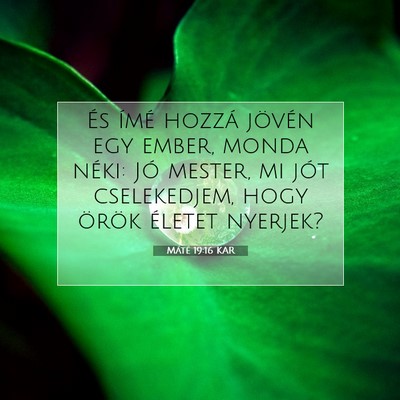 Picture 07 - Máté 19:16 KAR - És ímé hozzá jövén egy ember, monda néki: - Bible Verse Picture
