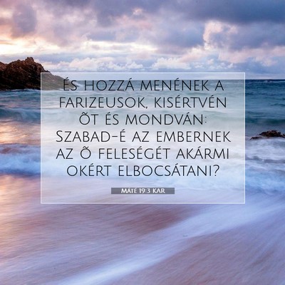 Picture 07 - Máté 19:3 KAR - És hozzá menének a farizeusok, kisértvén õt - Bible Verse Picture