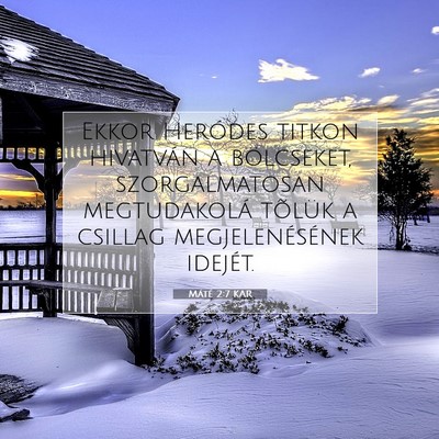 Picture 07 - Máté 2:7 KAR - Ekkor Heródes titkon hivatván a bölcseket, - Bible Verse Picture