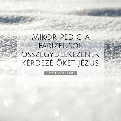 Picture 07 - Máté 22:41 KAR - Mikor pedig a farizeusok összegyülekezének, - Bible Verse Picture
