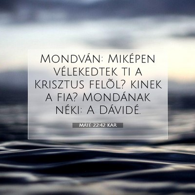 Picture 07 - Máté 22:42 KAR - Mondván: Miképen vélekedtek ti a Krisztus - Bible Verse Picture