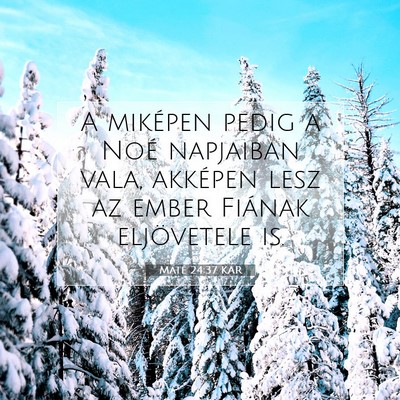 Picture 07 - Máté 24:37 KAR - A miképen pedig a Noé napjaiban vala, akképen - Bible Verse Picture