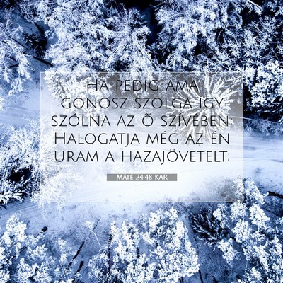 Picture 07 - Máté 24:48 KAR - Ha pedig ama gonosz szolga így szólna az õ - Bible Verse Picture