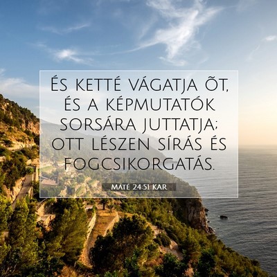Picture 07 - Máté 24:51 KAR - És ketté vágatja õt, és a képmutatók - Bible Verse Picture