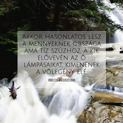 Picture 07 - Máté 25:1 KAR - Akkor hasonlatos lesz a mennyeknek országa ama - Bible Verse Picture