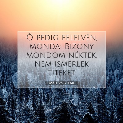 Picture 07 - Máté 25:12 KAR - Õ pedig felelvén, monda: Bizony mondom néktek, - Bible Verse Picture