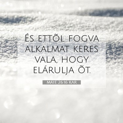 Picture 07 - Máté 26:16 KAR - És ettõl fogva alkalmat keres vala, hogy - Bible Verse Picture