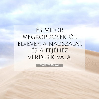 Picture 07 - Máté 27:30 KAR - És mikor megköpdösék õt, elvevék a - Bible Verse Picture