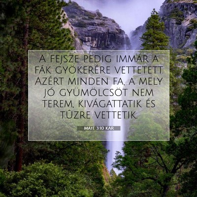 Picture 07 - Máté 3:10 KAR - A fejsze pedig immár a fák gyökerére - Bible Verse Picture