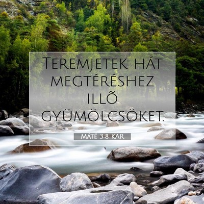 Picture 07 - Máté 3:8 KAR - Teremjetek hát megtéréshez illõ - Bible Verse Picture