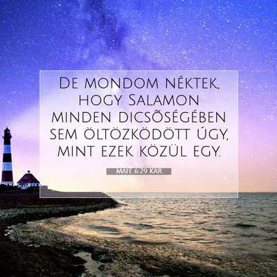 Picture 07 - Máté 6:29 KAR - De mondom néktek, hogy Salamon minden - Bible Verse Picture