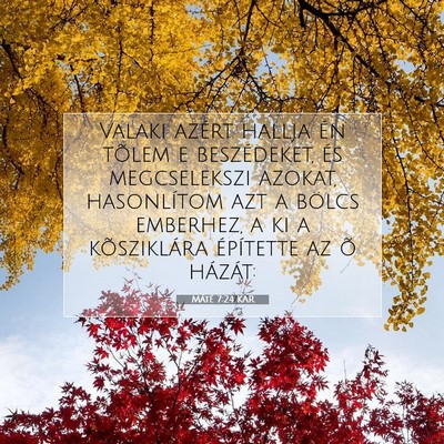 Picture 07 - Máté 7:24 KAR - Valaki azért hallja én tõlem e beszédeket, - Bible Verse Picture