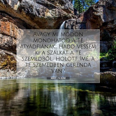 Picture 07 - Máté 7:4 KAR - Avagy mi módon mondhatod a te atyádfiának: - Bible Verse Picture