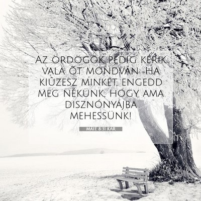 Picture 07 - Máté 8:31 KAR - Az ördögök pedig kérik vala õt mondván: Ha - Bible Verse Picture