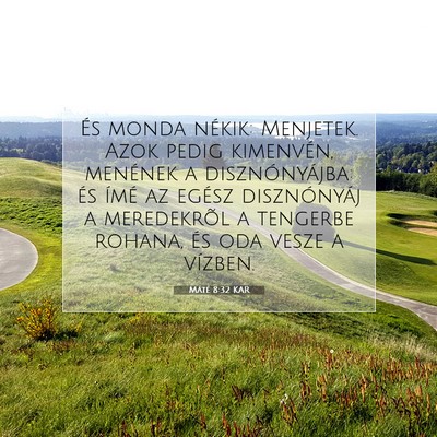Picture 07 - Máté 8:32 KAR - És monda nékik: Menjetek. Azok pedig kimenvén, - Bible Verse Picture