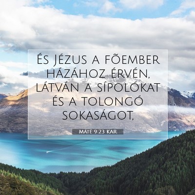 Picture 07 - Máté 9:23 KAR - És Jézus a fõember házához érvén, látván - Bible Verse Picture
