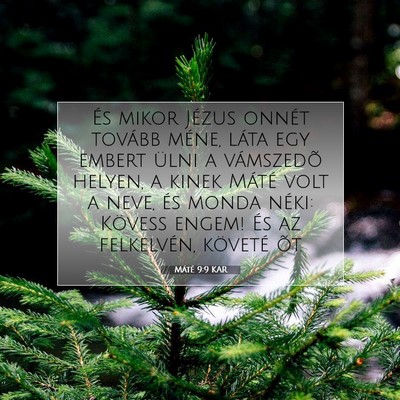 Picture 07 - Máté 9:9 KAR - És mikor Jézus onnét tovább méne, láta egy - Bible Verse Picture