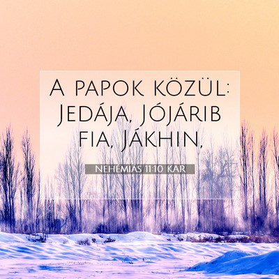 Picture 07 - Nehémiás 11:10 KAR - A papok közül: Jedája, Jójárib fia, - Bible Verse Picture