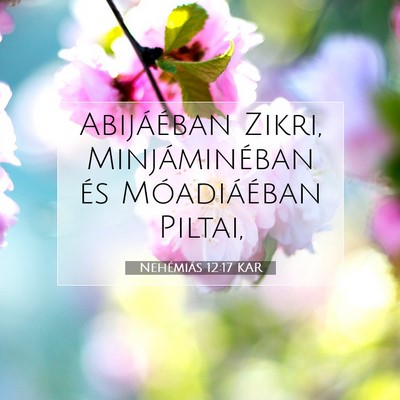 Picture 07 - Nehémiás 12:17 KAR - Abijáéban Zikri, Minjáminéban és - Bible Verse Picture