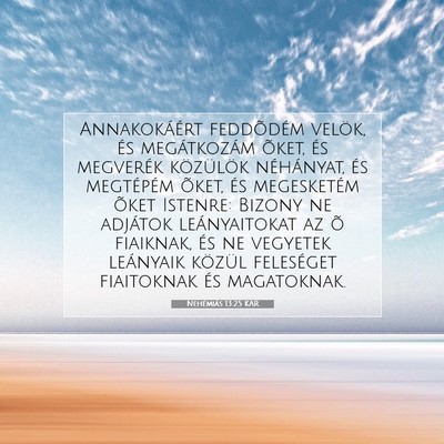 Picture 07 - Nehémiás 13:25 KAR - Annakokáért feddõdém velök, és megátkozám - Bible Verse Picture