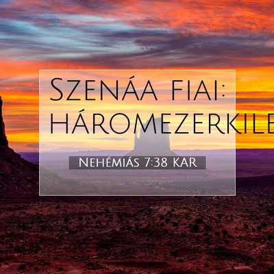 Picture 07 - Nehémiás 7:38 KAR - Szenáa fiai: - Bible Verse Picture