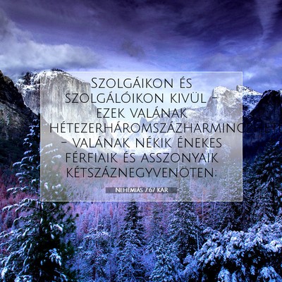 Picture 07 - Nehémiás 7:67 KAR - Szolgáikon és szolgálóikon kivül - ezek - Bible Verse Picture
