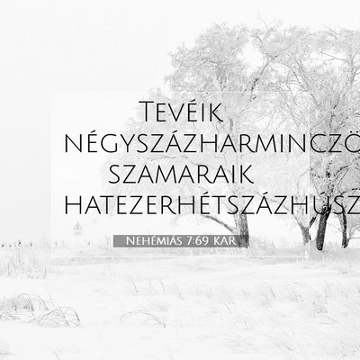 Picture 07 - Nehémiás 7:69 KAR - Tevéik négyszázharminczöt, szamaraik - Bible Verse Picture