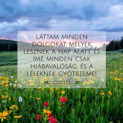 Picture 07 - Prédikátor 1:14 KAR - Láttam minden dolgokat, melyek lesznek a nap - Bible Verse Picture