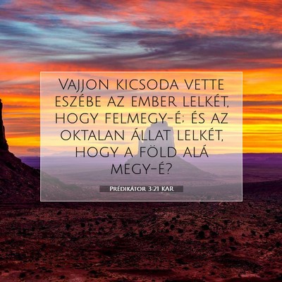 Picture 07 - Prédikátor 3:21 KAR - Vajjon kicsoda vette eszébe az ember lelkét, - Bible Verse Picture