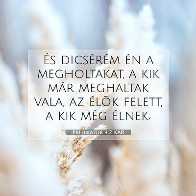 Picture 07 - Prédikátor 4:2 KAR - És dicsérém én a megholtakat, a kik már - Bible Verse Picture