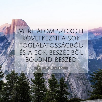 Picture 07 - Prédikátor 5:3 KAR - Mert álom szokott következni a sok - Bible Verse Picture